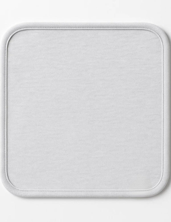 Square white soft fabric microfiber cleaning cloth with rounded edges