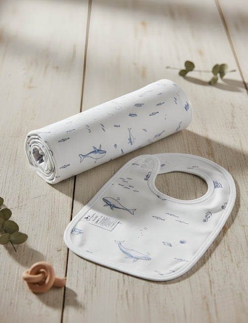 Organic Cotton Bunny Rug(110cm X 100cm) & Bib