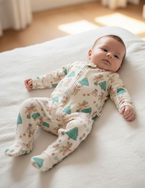 2 Pack Christmas Zip Growsuit – Organic Cotton