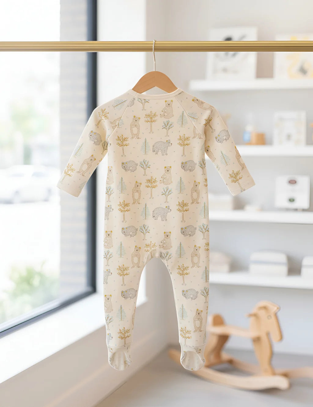 Ohmybebe Roaming Bears Zip Growsuit