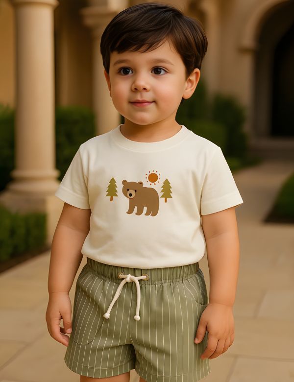 Organic Cotton Tee with Shorts (Sunny Bear Playwear)