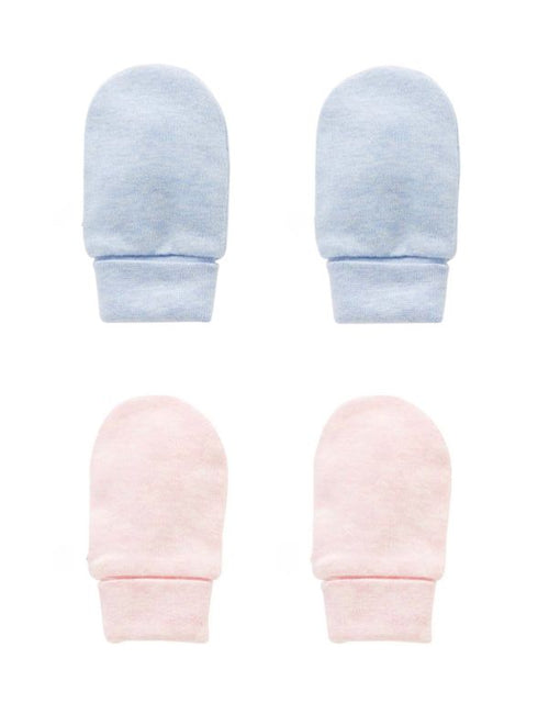 Organic Cotton Mittens – Blue & Pink