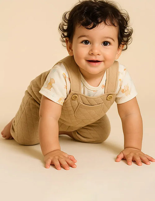 Bunny Tee with Quilted Dungaree – Baby Girl Outfit