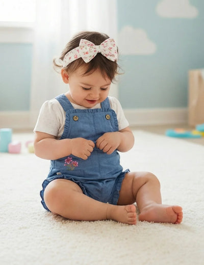 Organic Cotton Floral Chambray Set