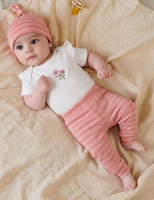 Organic Cotton Baby Ruffle Bodysuit Outfit