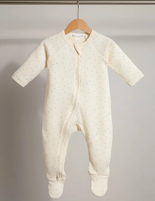 Ohmybebe Pea Green Zip Growsuit