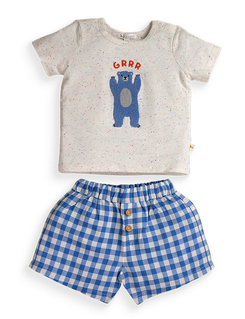 Baby Boy Blue Gingham Shorts Set