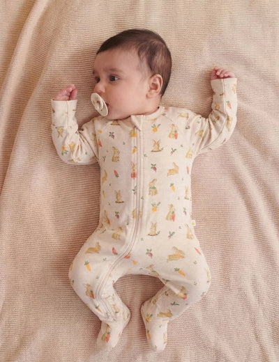 Baby Bunny Zip-Up Footed Romper