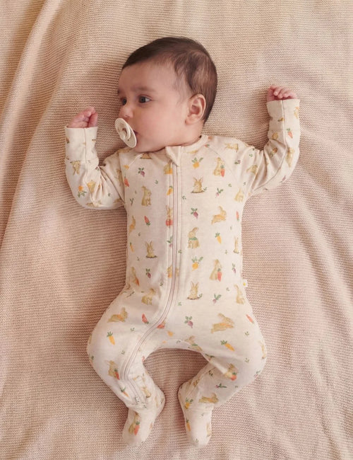 Baby Bunny Zip-Up Footed Romper