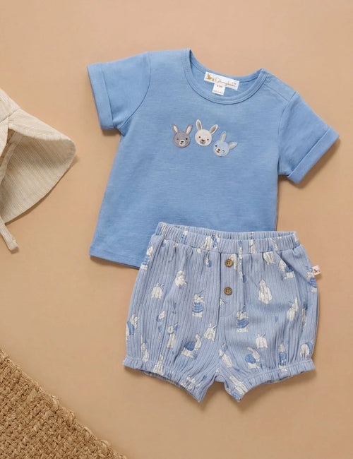 Organic Cotton Bunny Bliss Tee & Shorts Set