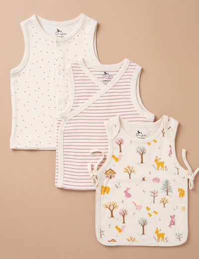 Organic Cotton Baby Jabla Set – Pink Stripes (3 Pack)
