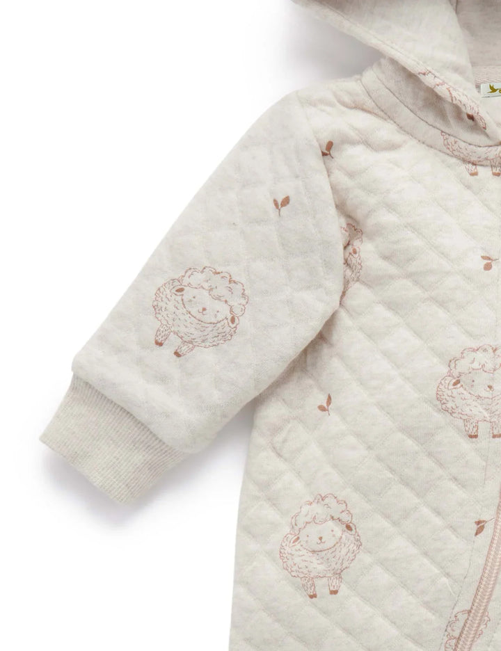 Organic Cotton Soft Lamb Quilted Growsuit – Cute, Cozy Perfect