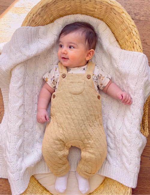 Bunny Tee with Quilted Dungaree – Baby Girl Outfit