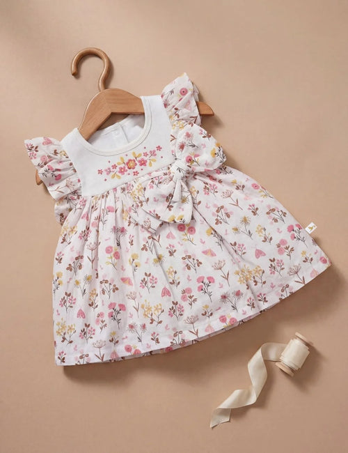 Organic Cotton Floral Dress & Headband Set