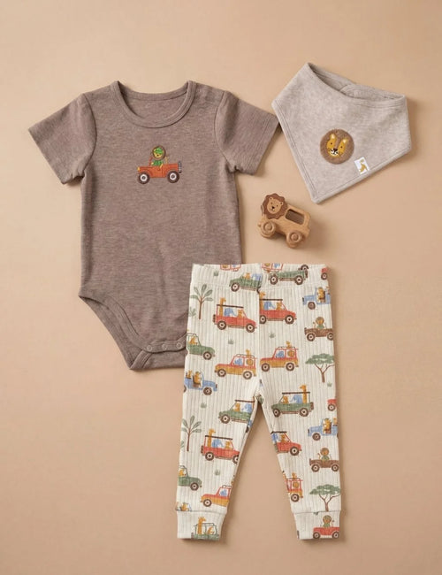 Organic Cotton Gentle Lion Baby Set