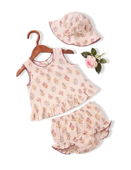 Posie Floral Organic Cotton Top & Shorts Set
