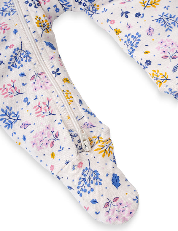 Floral-patterned product with a zipper on a white background