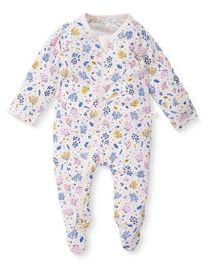 Dusk Floral Organic Cotton Baby Romper with Zip