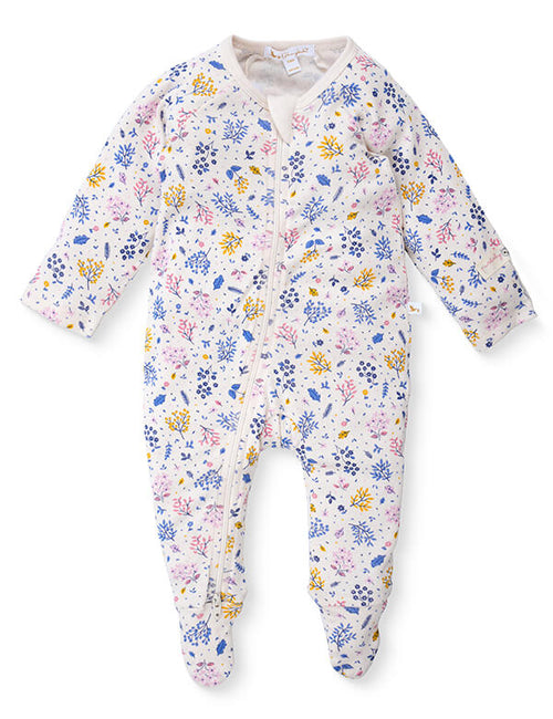 Dusk Floral Organic Cotton Baby Romper with Zip