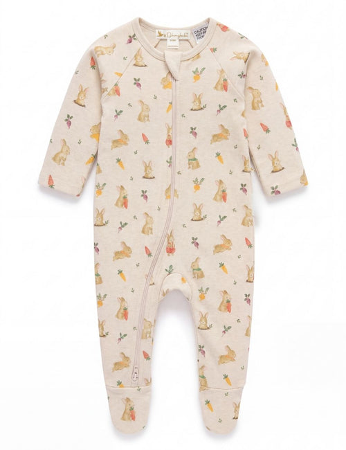 Baby Bunny Zip-Up Footed Romper