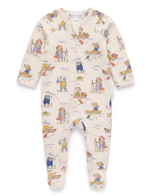 Organic Cotton Baby Romper – Fisherman Print