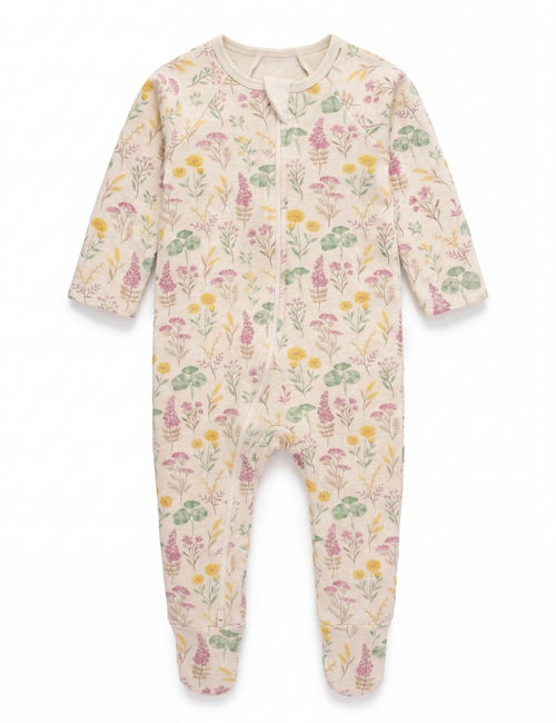Organic Cotton Baby Romper – Lilypad Print