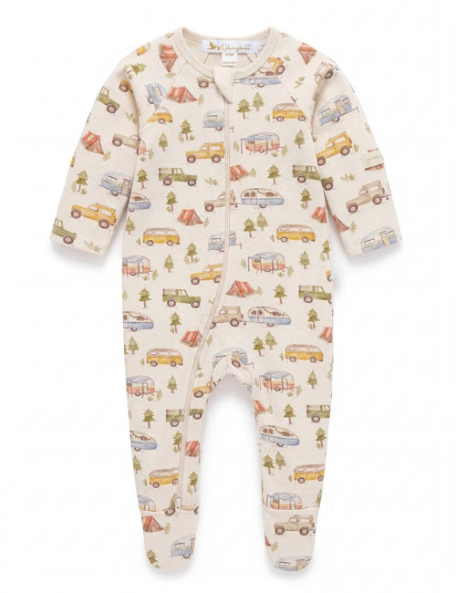 Organic Cotton Baby Romper – Camping Adventure Print