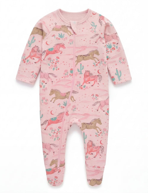 Organic Cotton Baby Romper – Desert Horse Print