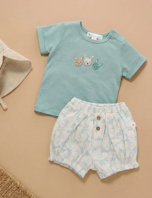 Organic Cotton Bunny Buddies Tee & Shorts