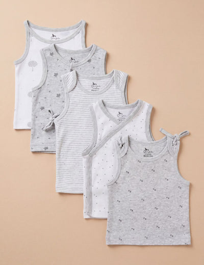 Organic Cotton Newborn Baby Jabla Set – Grey (5 Pack)