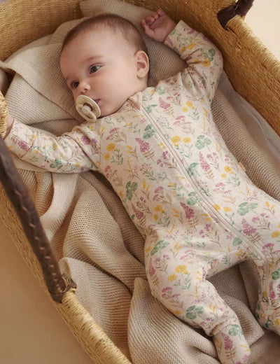 Organic Cotton Baby Romper – Lilypad Print