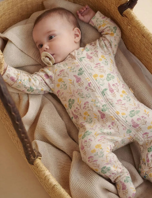 Organic Cotton Baby Romper – Lilypad Print