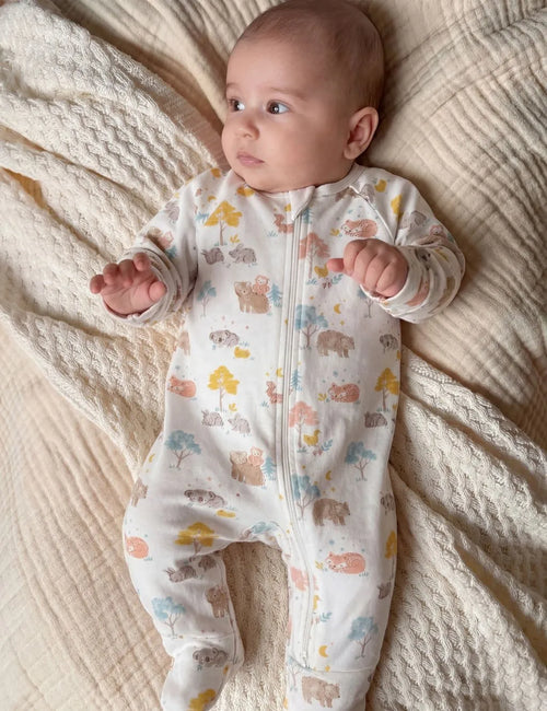 Organic Cotton Baby Zipper Romper – Little Nap Sleep AOP