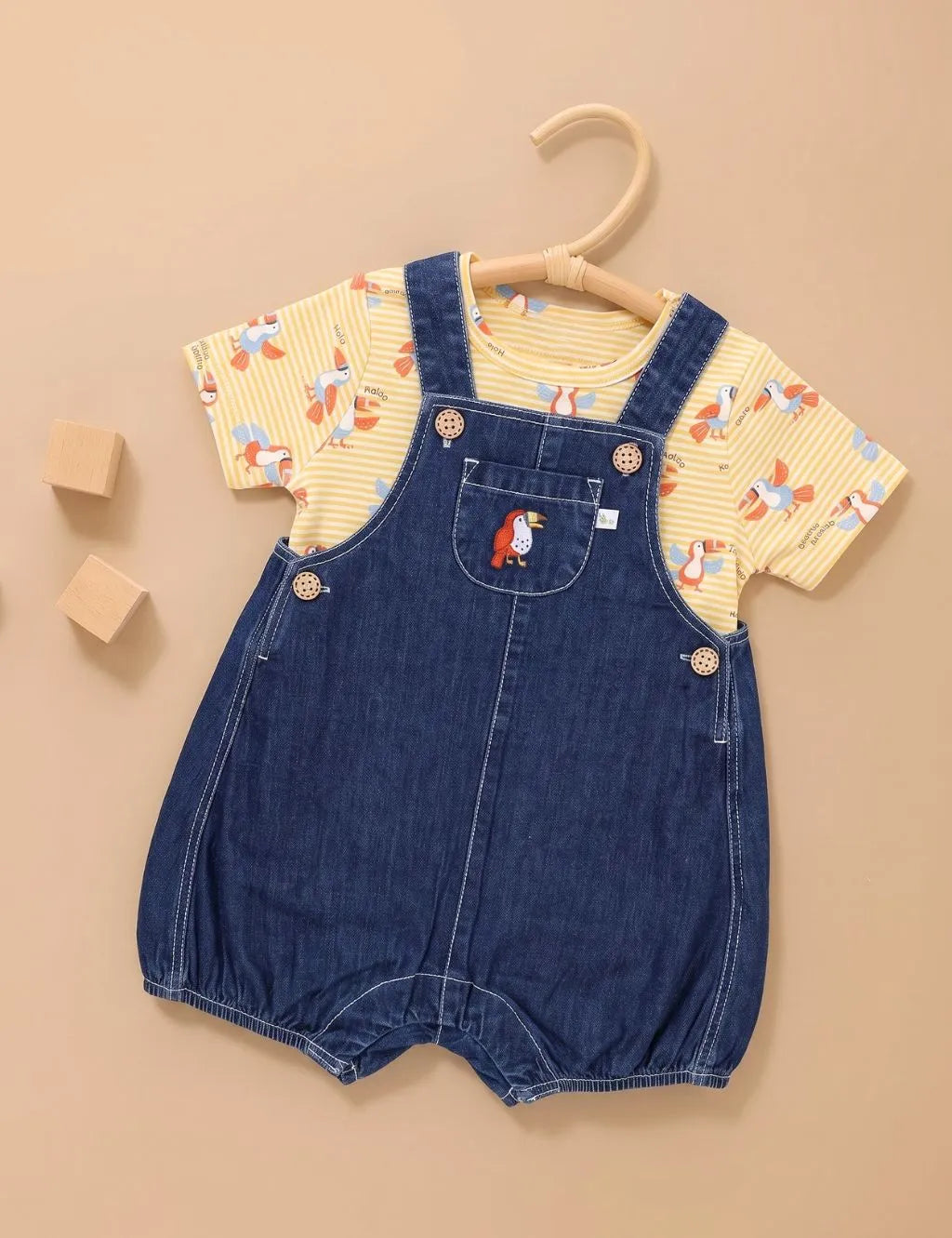 Organic Cotton Kids Denim Overall Set