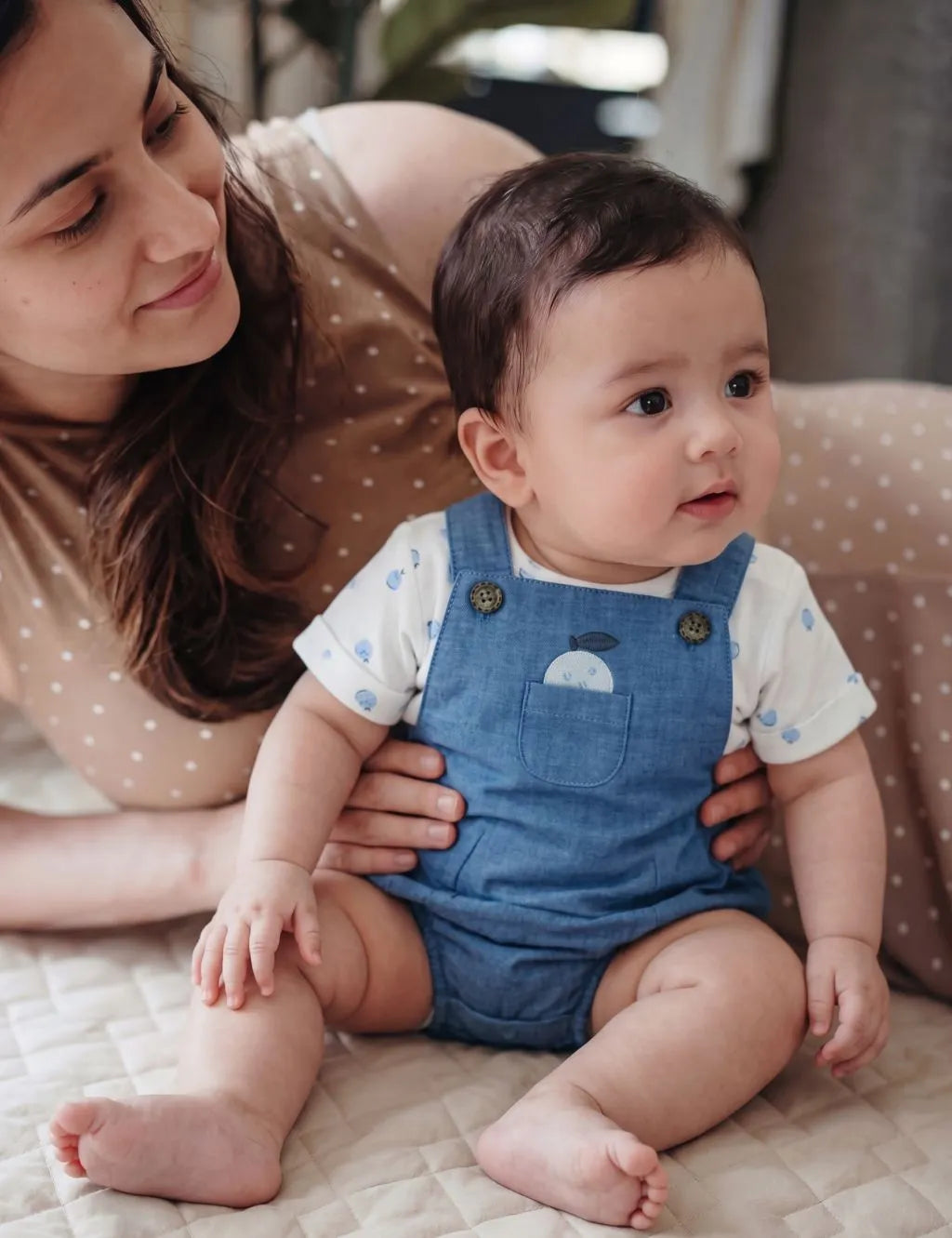 Organic Cotton Top with Overall Romper