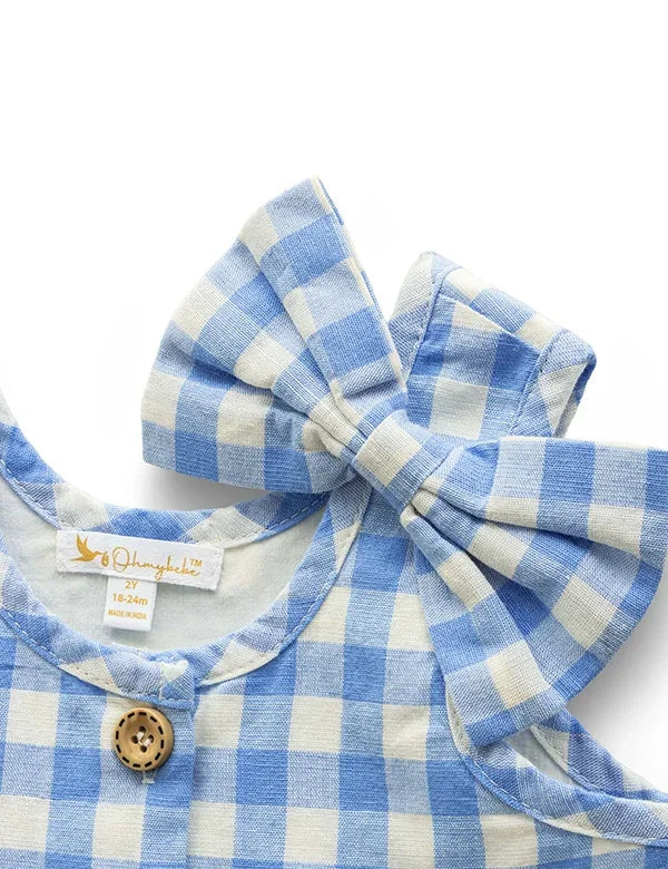 Organic Cotton Toddler Girls Sleeveless Gingham Summer Dress - ohmybebe