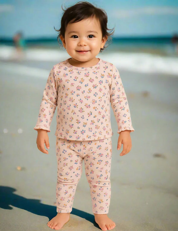 Girls' Full Sleeve Tops & Pyjama Set - Organic Cotton Nightwear - ohmybebe