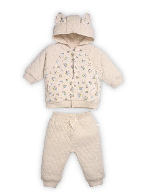 Quilted Floral Hooded Co-Ord Set