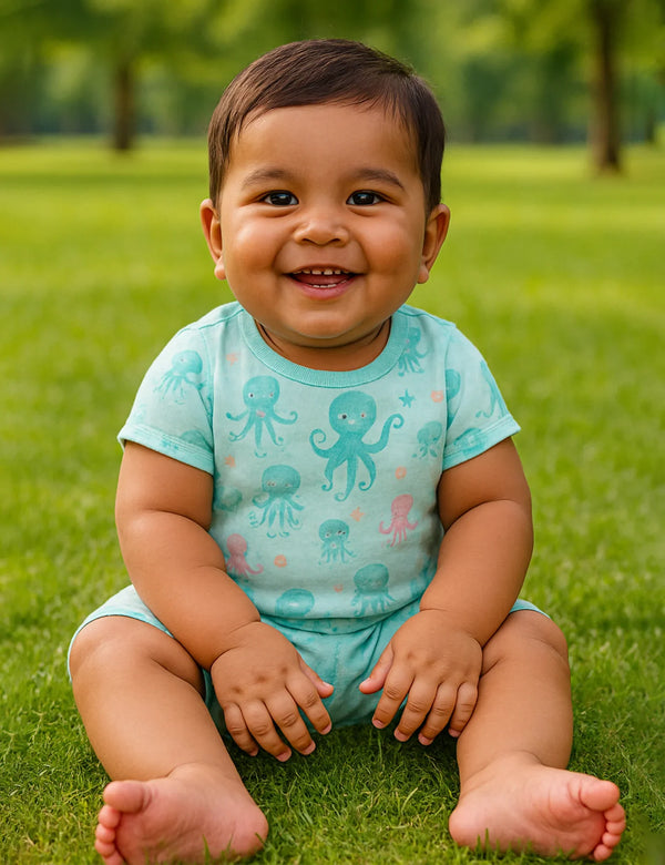 Unisex Baby Romper – Soft Organic Cotton with Cute Gelati Print - ohmybebe