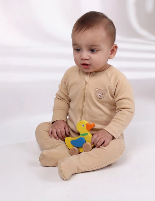 OhMyBebe Oatmeal Knit Growsuit
