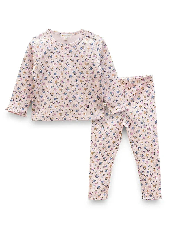 Girls' Full Sleeve Tops & Pyjama Set - Organic Cotton Nightwear - ohmybebe