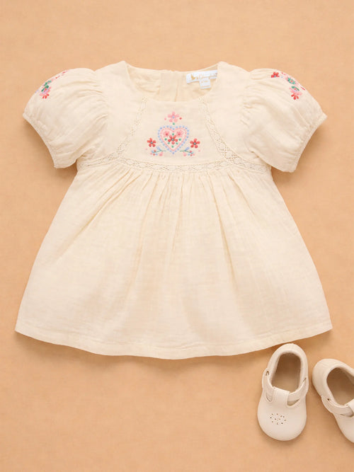 Sweet Embroidered Organic Cotton Dress