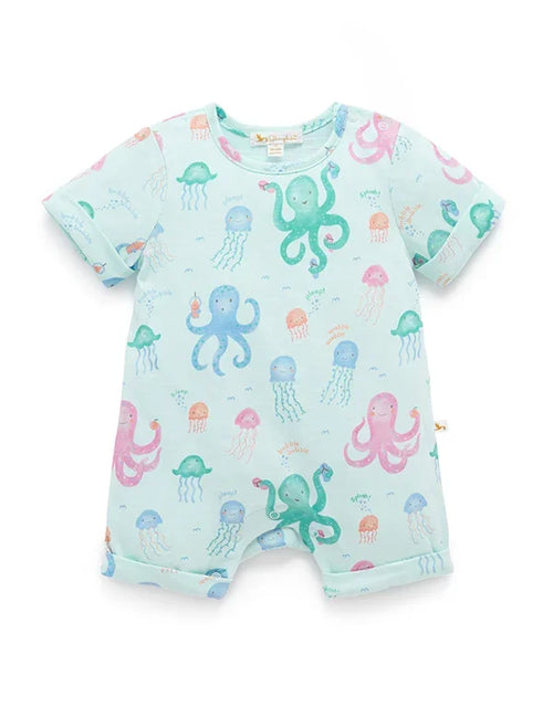 Unisex Baby Romper – Soft Organic Cotton with Cute Wobble Print