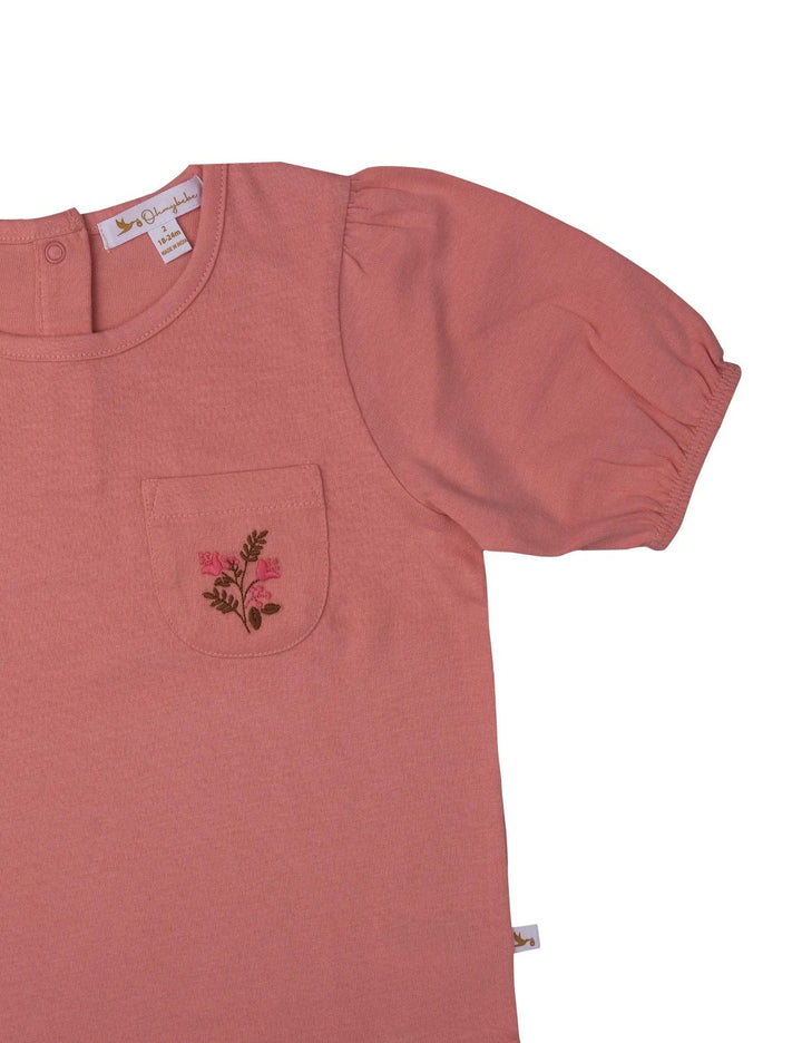 Organic Cotton Gathered Tee & Printed Shorts - ohmybebe