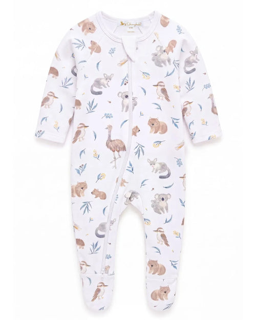 Organic Cotton Eucalyptus Zipper Romper