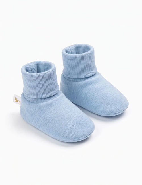 Organic Cotton Mittens & Booties - Blue