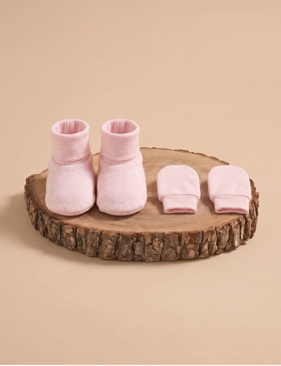 Organic Cotton Mittens & Booties - Pink