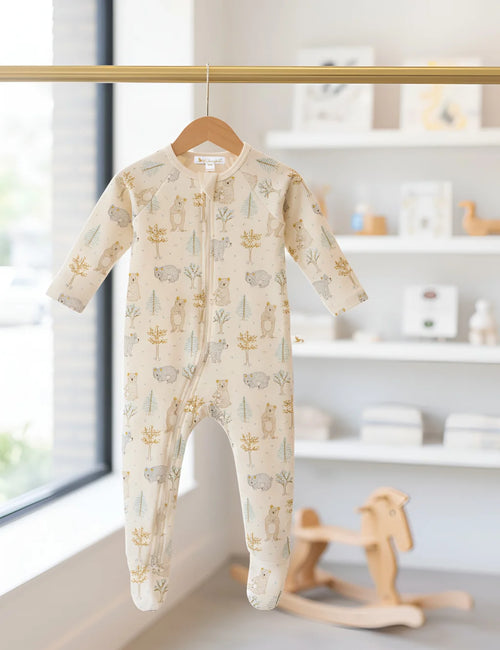 Ohmybebe Roaming Bears Zip Growsuit