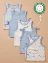 Organic Cotton Newborn Baby Jabla Set – Blue (5 Pack)