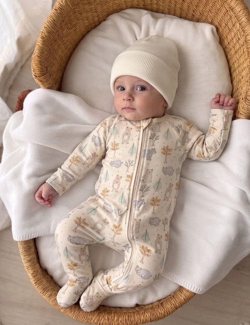 Ohmybebe Roaming Bears Zip Growsuit